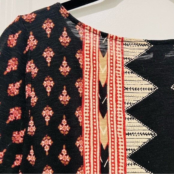 Lucky Brand Women's Nyla Cinched Top Multi Color Tribal Print Size Small - Picture 7 of 11